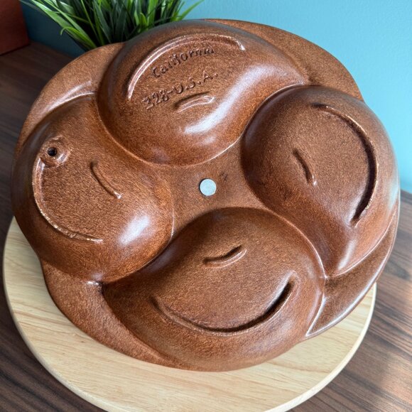 Vintage Divided Serving Tray MCM byCalifornia 328-USA Wooden Look With Handle & - Picture 8 of 14